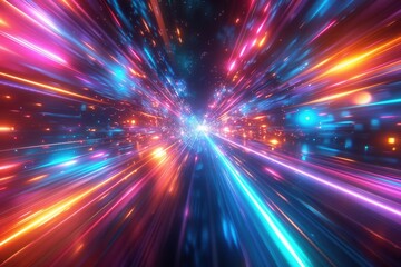 Interstellar travel through a wormhole in deep space at the speed of light.