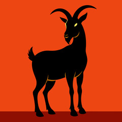 silhouette of a goat