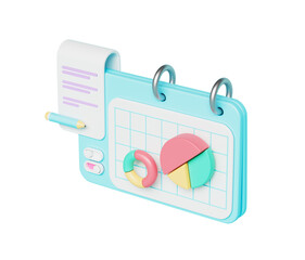 3D 비즈니스 그래프 차트 아이콘 3D Business Chart Graph Icon