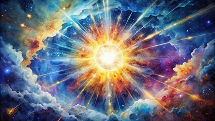 Fototapeta premium Abstract cosmic explosion with vibrant colors.
