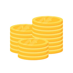 Stack of UAE Dirham Coins Money Currency Icon Clipart for Business and Finance in Animated Elements Vector Illustration