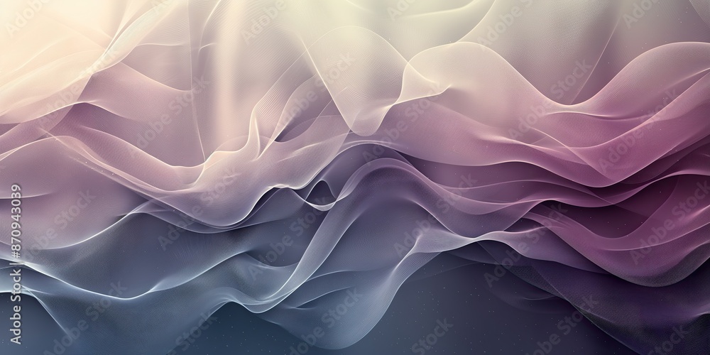 Poster abstract minimalist gradient with soft wavelike forms in pastel colors design for modern art prints 