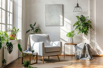 interior room home modern furniture living apartment design house plant sofa green decor wooden wall white