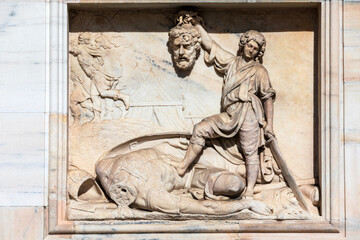 Obraz premium David with the head of Goliath