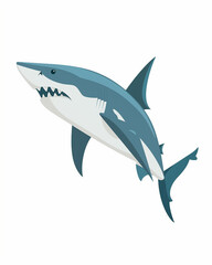 Obraz premium Wild ocean shark. Shark illustration design art isolated on a white background.