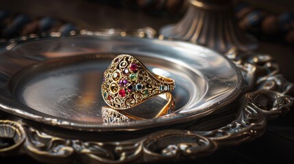 Naklejka premium antique silver jewelry