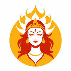 Lord Durga logo icon Vector Illustration 