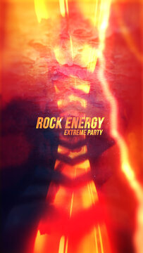 Rock Energy Extreme Party Slideshow. Vertical Stories Opener for Social Media.
