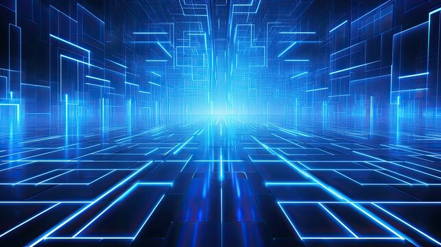 grid blue futuristic background