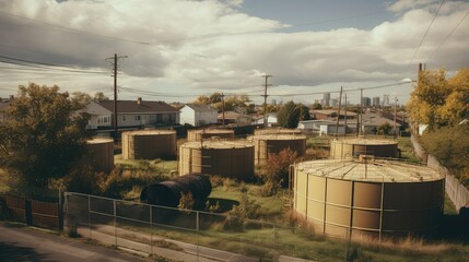 Obraz premium community oil storage tanks