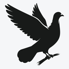 Obraz premium Graceful Pigeon Silhouette, Ideal for Artistic Projects and Creative Designs