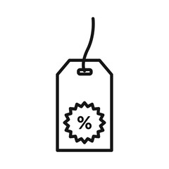 Discount on Sale icon Black line art vector