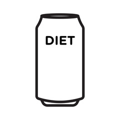 Diet drink icon Black line art vector
