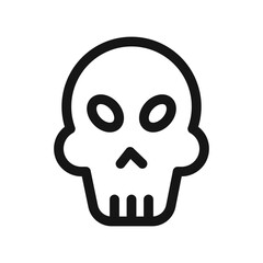 Evil skull icon Black line art vector