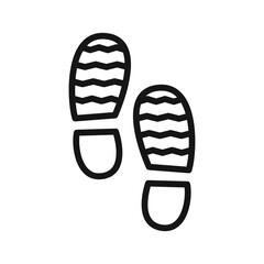 Footprints icon Black line art vector
