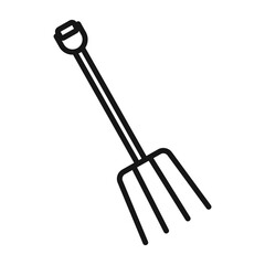 Garden fork icon Black line art vector