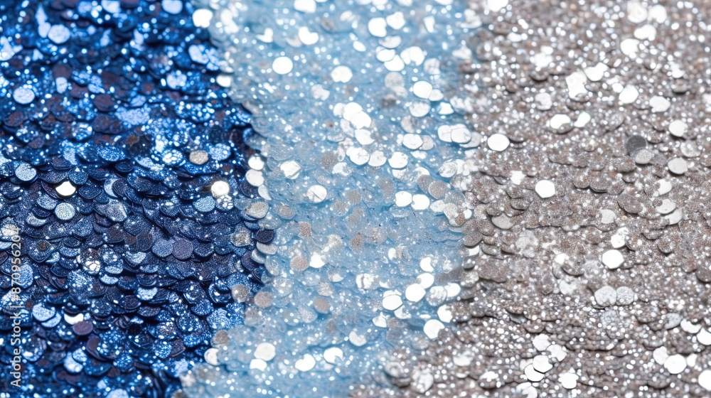 Poster abstract shiny background with blue glitter waves. scattered confetti sparkles with light blue color