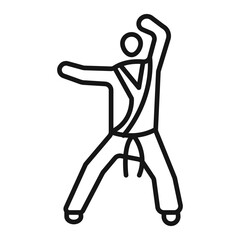 karate icon Black line art vector