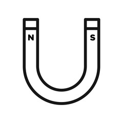 Magnet icon Black line art vector