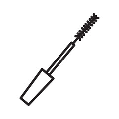 Mascara brush icon Black line art vector