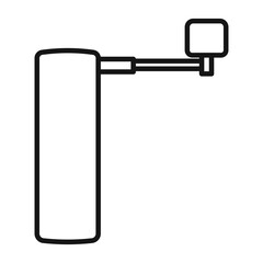 Manual coffee grinder icon Black line art vector