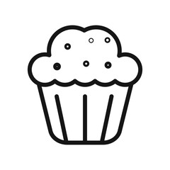 Muffin Icon Black line art vector