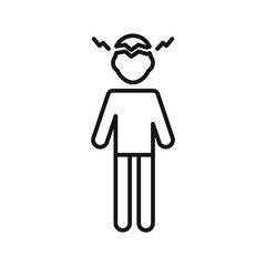 Nervous breakdown icon Black line art vector
