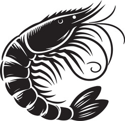 Obraz premium shrimp silhouette vector illustration 