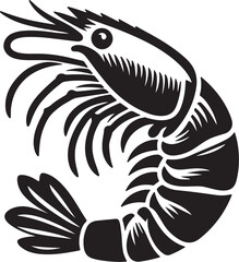 shrimp silhouette vector illustration
