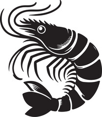 Fototapeta premium shrimp silhouette vector illustration 
