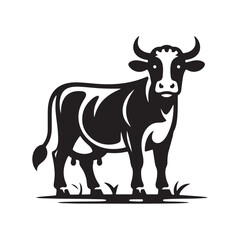 A Cow Vector Art Illustration