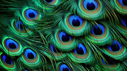 Obraz premium feather blue green circles