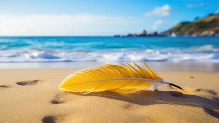 Obraz premium waves yellow feather