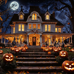 Obraz premium Celebrate Halloween with cakes and treats.