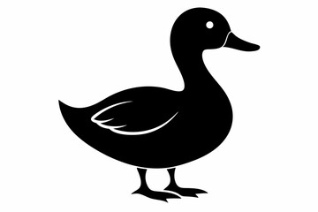 black and white duck silhouette, duck vector illustration, duck silhouette, animal silhouette isolated vector Illustration, png, duck  icon