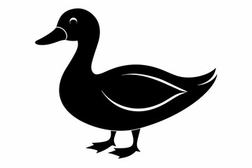 black and white duck silhouette, duck vector illustration, duck silhouette, animal silhouette isolated vector Illustration, png, duck  icon