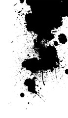 Obraz premium Abstract black blot object. Background with ink splashes. hand drawing. Not AI, Vector illustration
