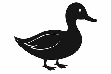 black and white duck silhouette, duck vector illustration, duck silhouette, animal silhouette isolated vector Illustration, png, duck  icon