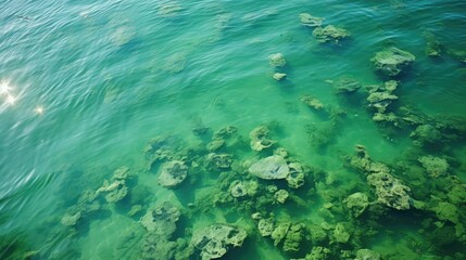 Obraz premium bloom blue green algae