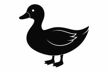 black and white duck silhouette, duck vector illustration, duck silhouette, animal silhouette isolated vector Illustration, png, duck  icon