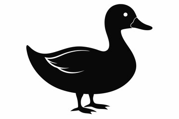 black and white duck silhouette, duck vector illustration, duck silhouette, animal silhouette isolated vector Illustration, png, duck  icon