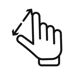 Zoom Gesture icon Black line art vector