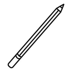 Pencil icon Black line art vector
