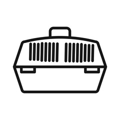 Pet cage icon Black line art vector