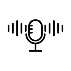 Podcast Icon Black line art vector