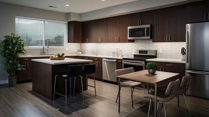 Fototapeta premium modern kitchen brown