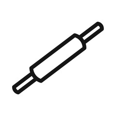 rolling pin icon Black line art vector