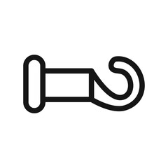 Rope Hook icon Black line art vector