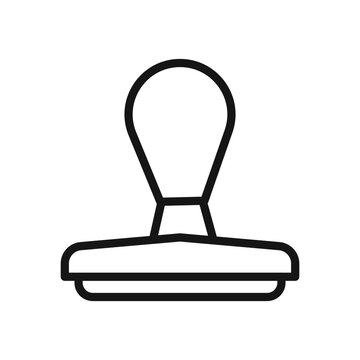 recommend clip art: Rubber Stamp icon Black line art vector