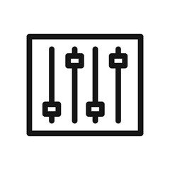 Sound mixer icon Black line art vector